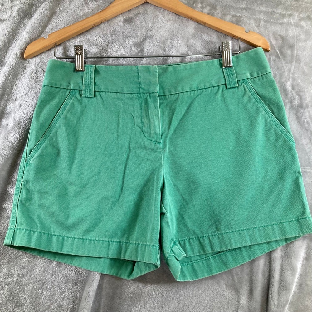 J.Crew City Fit Womens Size 4 Green Cotton Chino Shorts RN77388